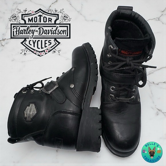 Harley-Davidson Faded Glory Men's  Motorcycle Boot 10 Black Leather Boots 81024 - Picture 1 of 16